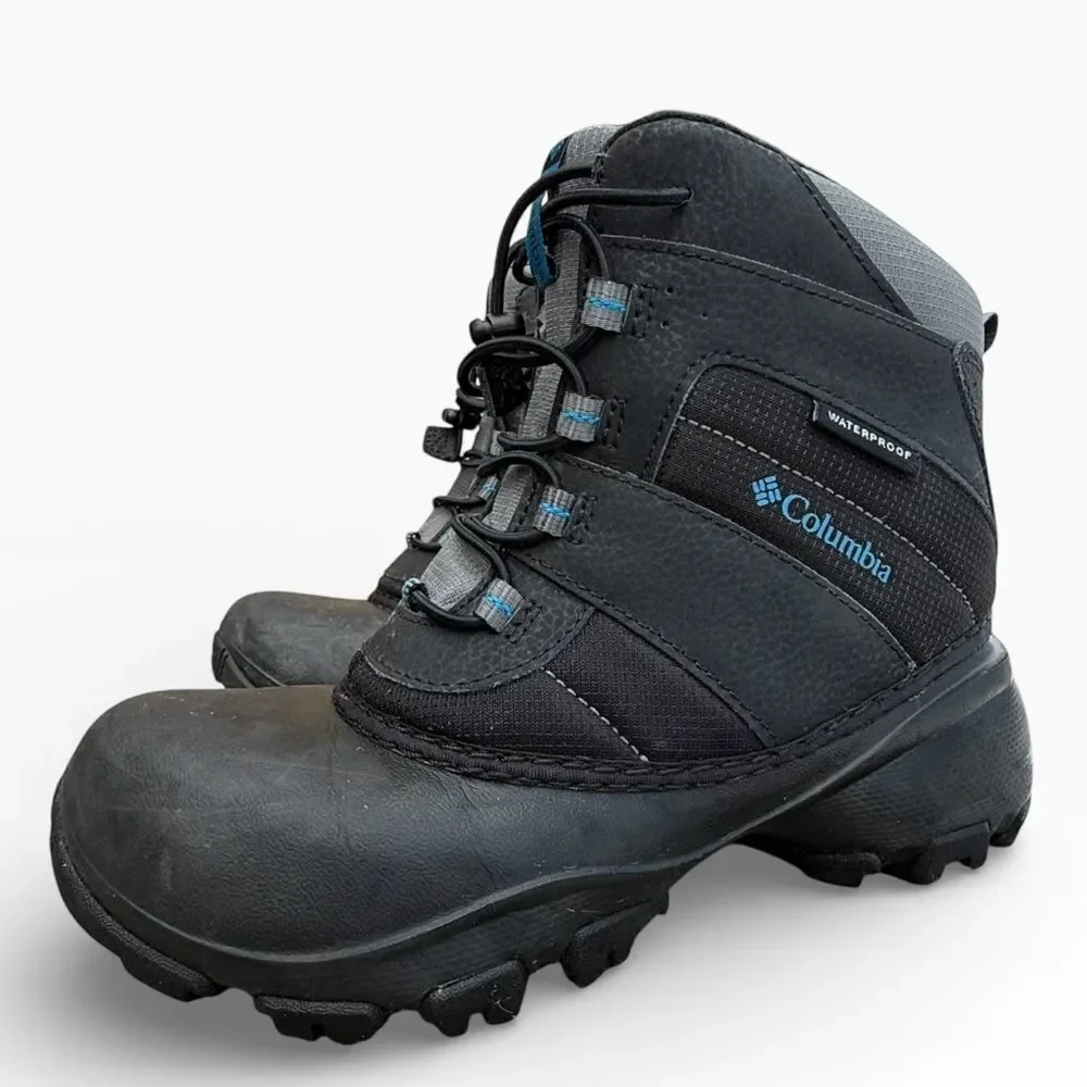 Columbia Rope Tow III Youth Winter Snow Boots Black/Gray Waterproof Size 4